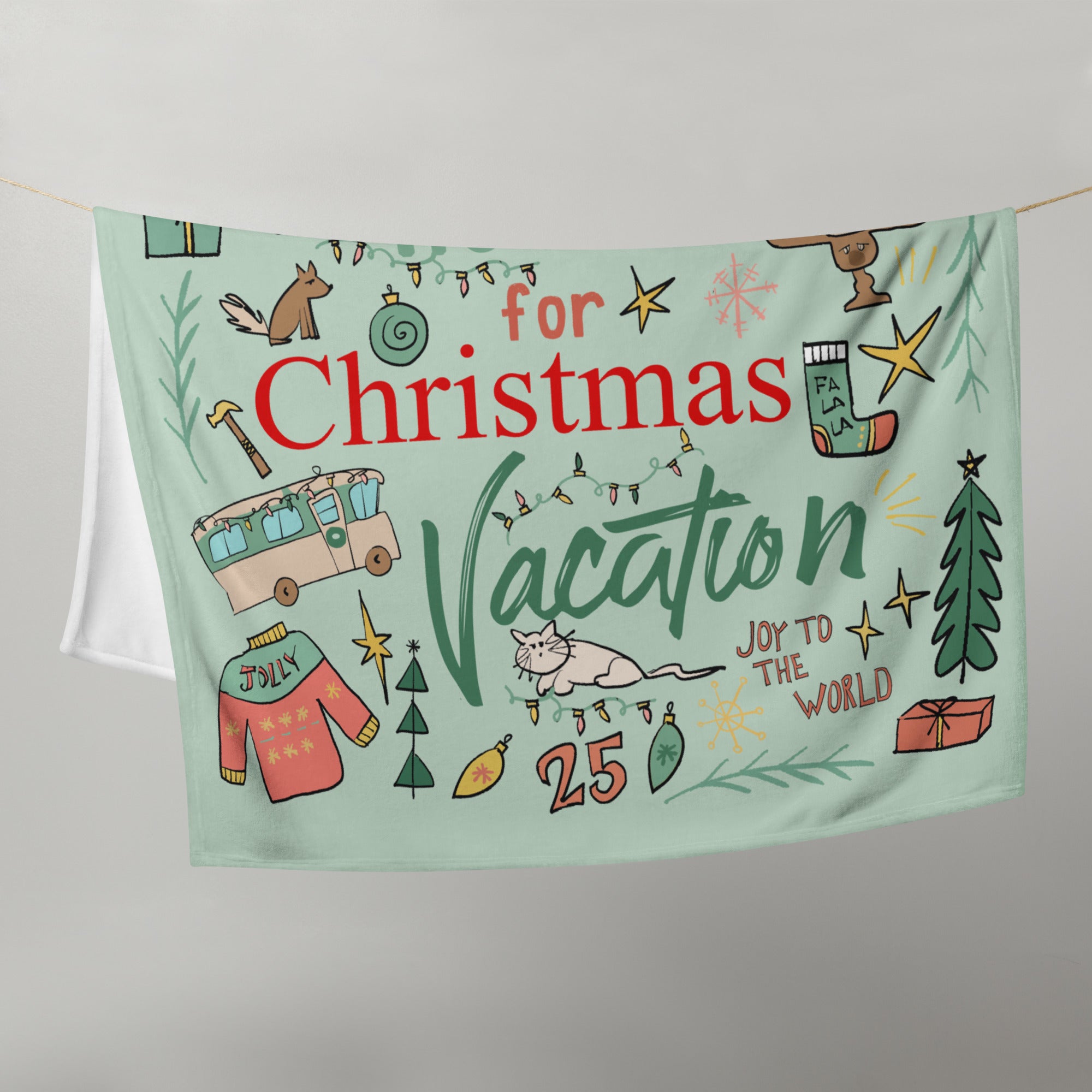 Christmas Vacation Throw Blanket- READY TO SHIP- Fleece- 60x 50