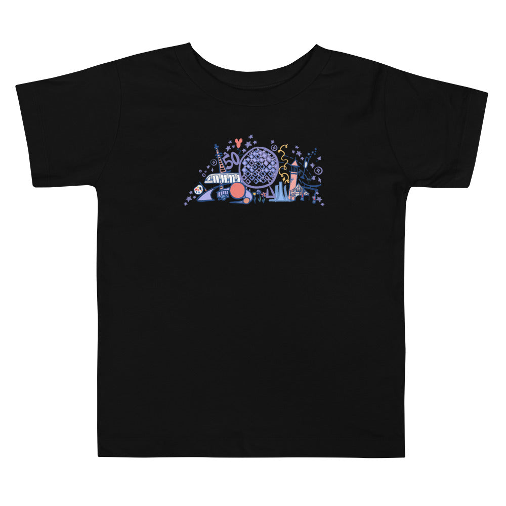 EPCOT 50th Anniversary Toddler T-Shirt Spaceship Earth Epcot 50th Disney Toddler T-Shirt
