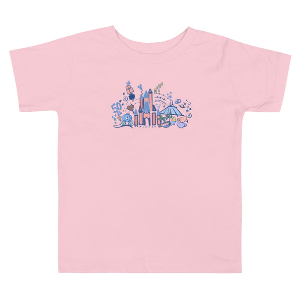Magic Kingdom 50th Anniversary Toddler T-Shirt Cinderella's Castle Toddler T-Shirt