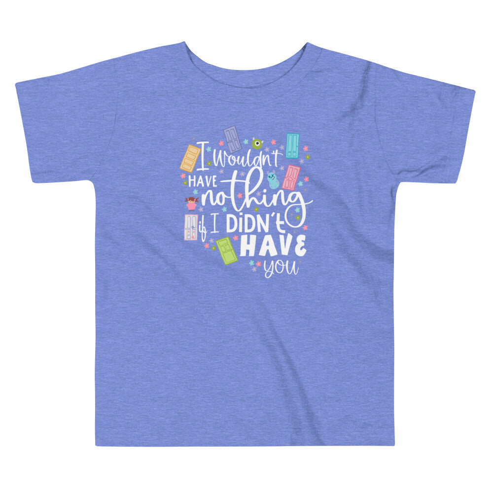 monsters inc toddler shirt Monster's Inc. Toddler Shirt Disney Shirt I Wouldn't Have Nothing Disney Monsters Inc Toddler Short Sleeve Tee Heather Columbia Blue / 2T