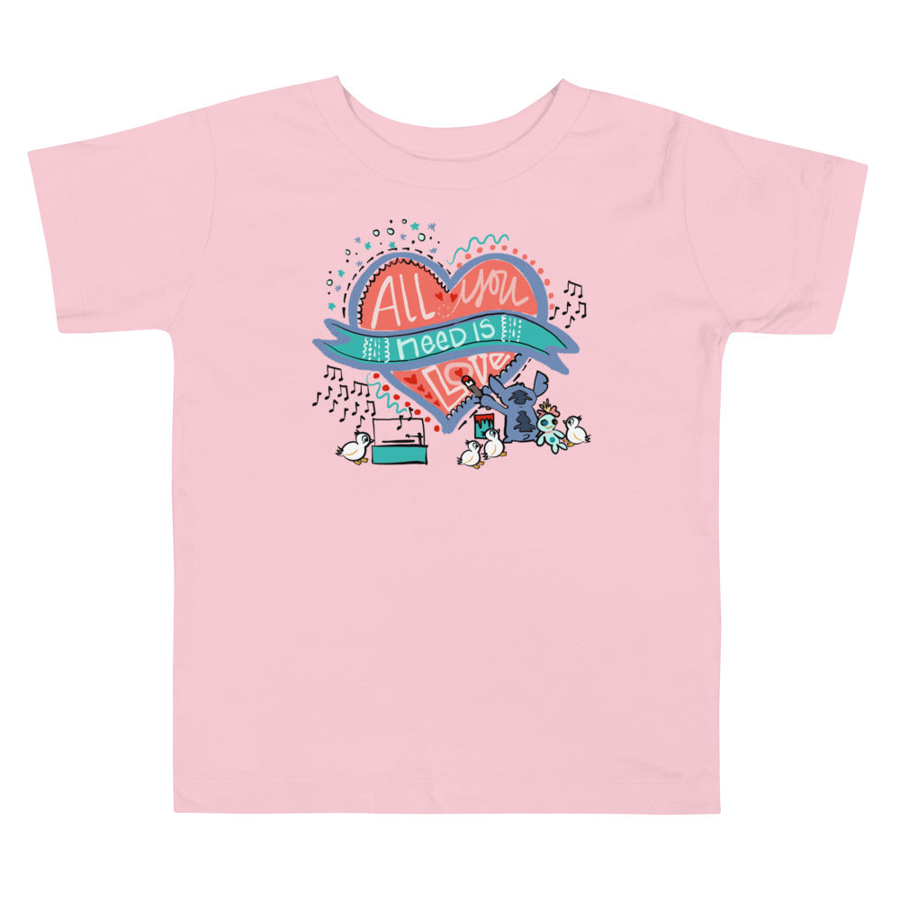 Stitch Love Toddler T-Shirt Disney All You Need is Love Lilo and Stitch Toddler T-Shirt