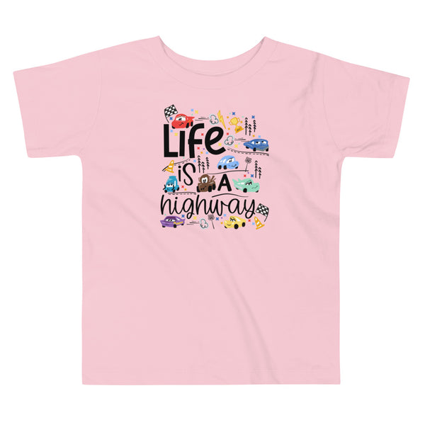 Cars Disney Toddler T-Shirt Life is a Highway Disney Shirt Cars Toddler Short Sleeve Tee