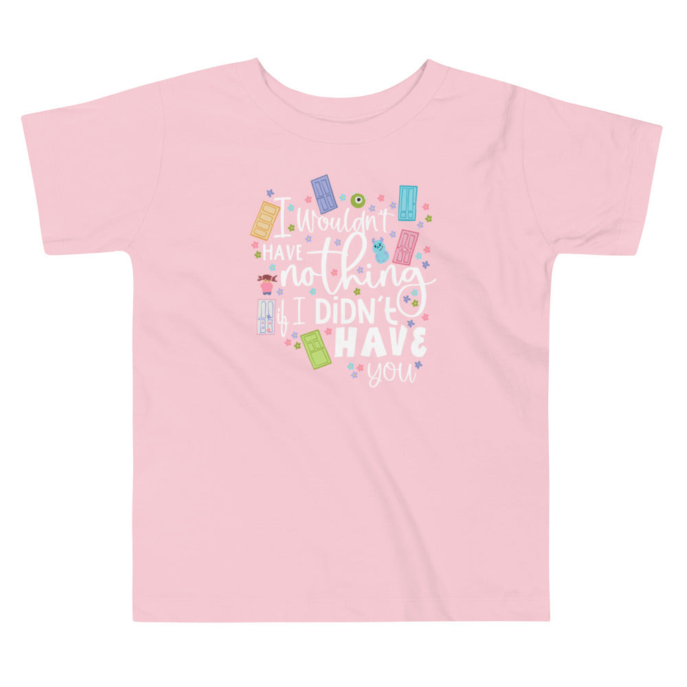 monsters inc toddler shirt Monster's Inc. Toddler Shirt Disney Shirt I Wouldn't Have Nothing Disney Monsters Inc Toddler Short Sleeve Tee Pink / 4T