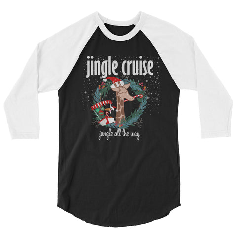 Jingle Cruise Giraffe Raglan Disney Jungle Cruise Christmas Raglan Shirt