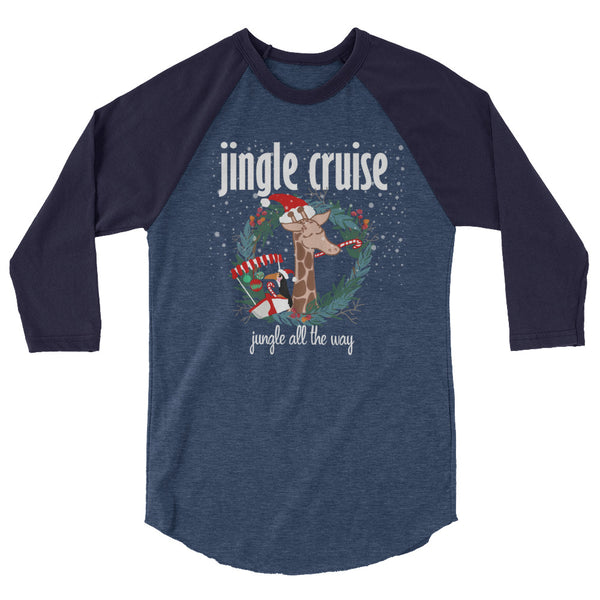 Jingle Cruise Giraffe Raglan Disney Jungle Cruise Christmas Raglan Shirt