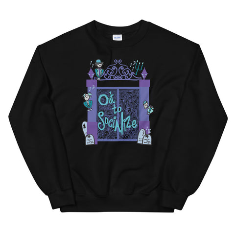 Haunted Mansion T-shirt Out to Socialize Grim Grinning Disney Ghosts Crew Sweatshirt