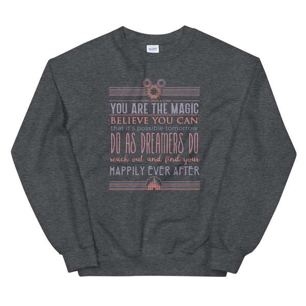 Disney Fireworks Sweatshirt New Years Quote Happily Ever After Unisex Crew Sweatshirt