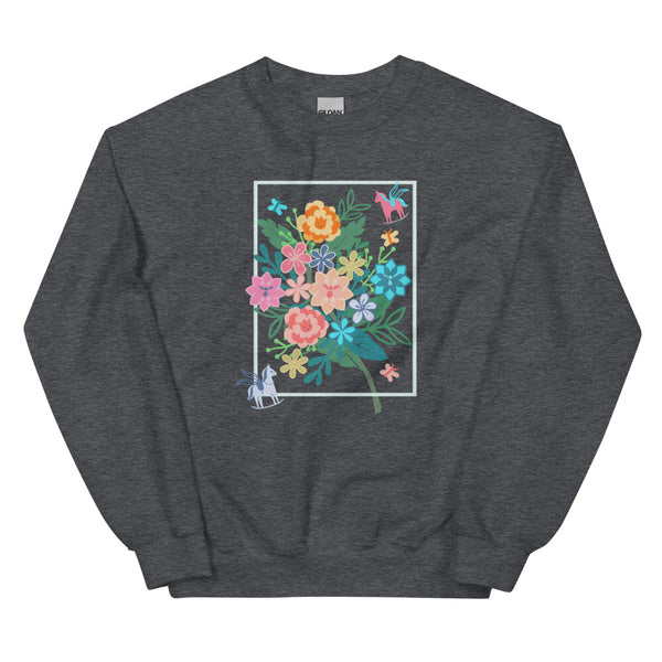 Alice in Wonderland Sweatshirt Flower Bouquet Flower and Garden Festival Crew Sweatshirt