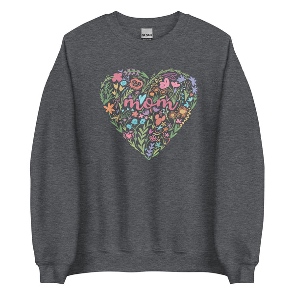 Disney Mom Floral Heart Sweatshirt Mickey Balloon Disney Heart Sweatshirt