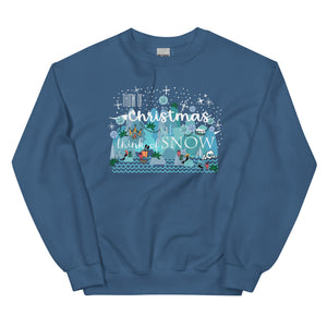 Christmas in Neverland Sweatshirt Disney Shirt Think of Christmas Think of Snow Unisex Sweatshirt