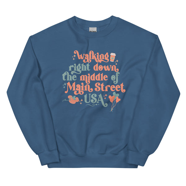 Main Street USA Fall Disney Shirt Magic Kingdom in Autumn Unisex Sweatshirt