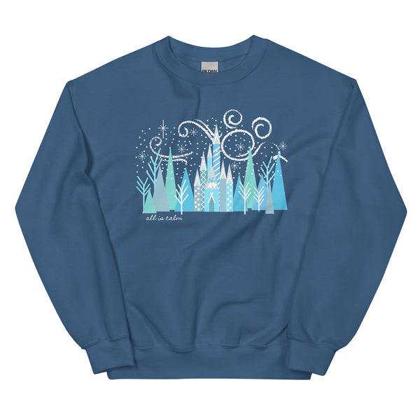Disney Christmas Castle All is Calm Sweatshirt Hidden Mickey Christmas Sweatshirt