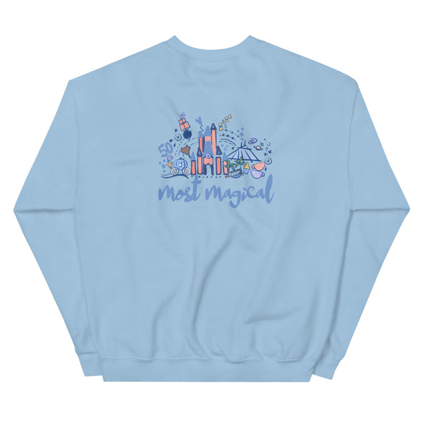 Magic Kingdom 50th Anniversary Sweatshirt TWO-SIDED Cinderella's Castle Unisex Sweatshirt