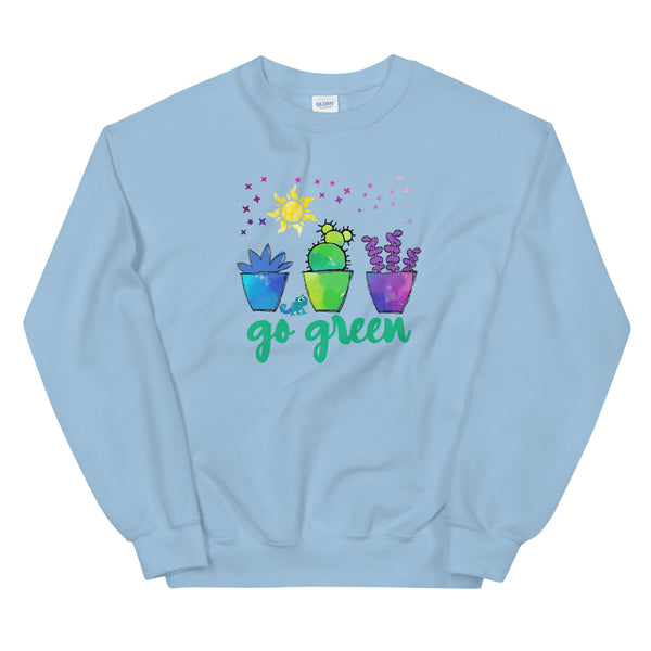 Go Green Pascal Sweatshirt Tangled Succulents and Plants Disney T-shirt Unisex Crew Sweatshirt