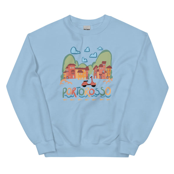 Portorosso Sweatshirt Luca Landscape with Vespa Disney Pixar Unisex Sweatshirt
