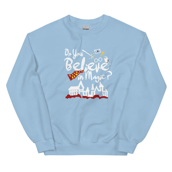 Believe in Magic Sweatshirt Red and Gold Scarf House Wizard and Witch Unisex Sweatshirt