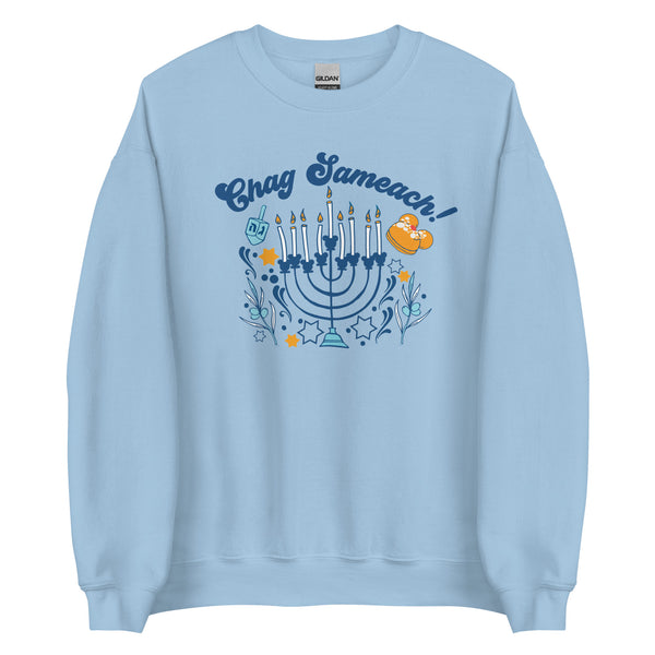 Happy Hanukkah Chag Sameach Chanukkah Disney Holiday Menorah Unisex Sweatshirt