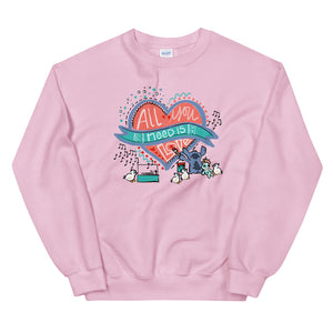 Stitch Love Sweatshirt Disney All You Need is Love Lilo and Stitch Unisex Sweatshirt