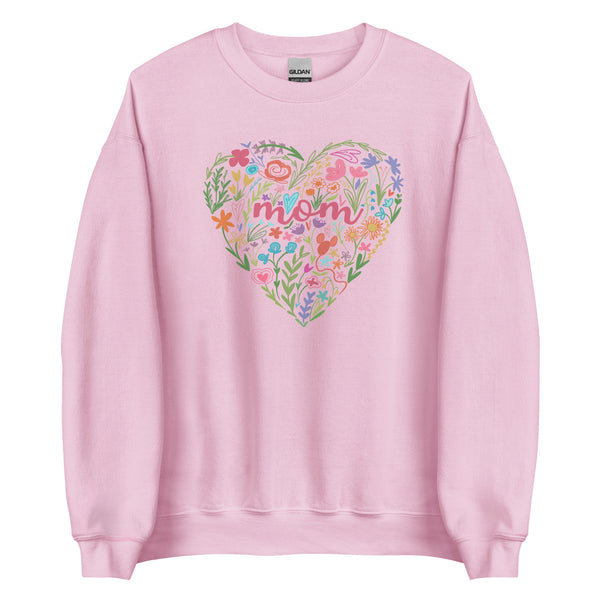 Disney Mom Floral Heart Sweatshirt Mickey Balloon Disney Heart Sweatshirt