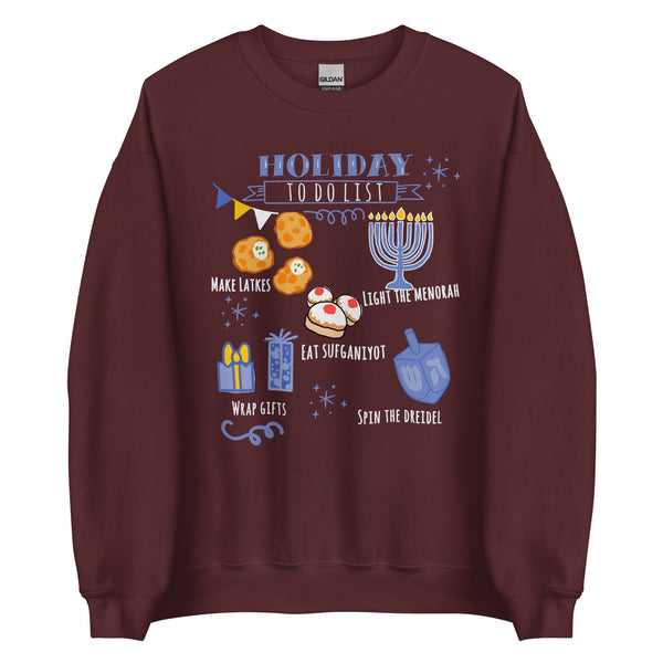 Disney Hanukkah Holiday To Do List Disney Shirt Unisex Sweatshirt
