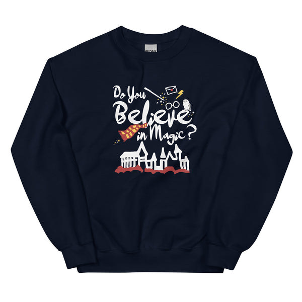 Believe in Magic Sweatshirt Red and Gold Scarf House Wizard and Witch Unisex Sweatshirt
