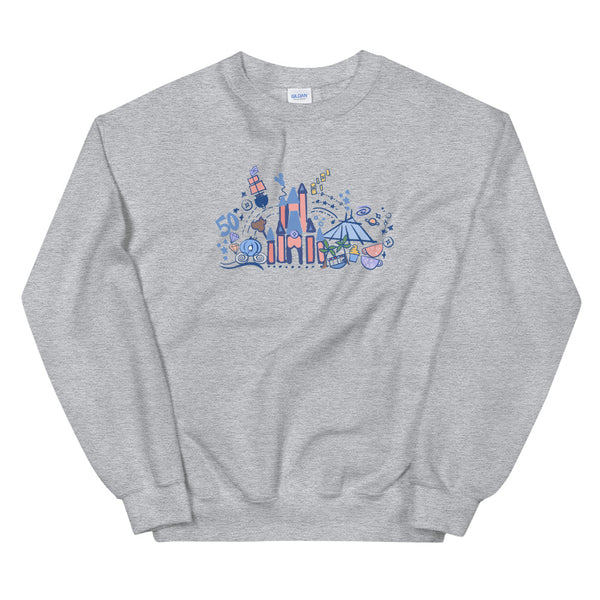 Magic Kingdom 50th Anniversary Sweatshirt Cinderella's Castle Unisex Crew Sweatshirt
