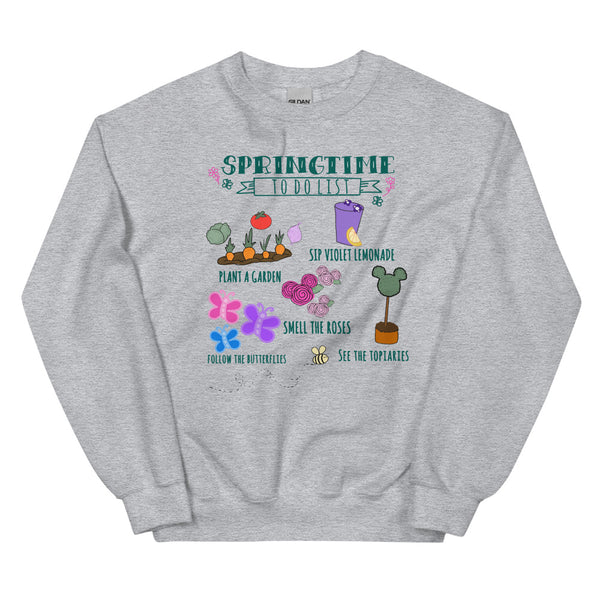 Disney Flower and Garden Springtime To Do List Unisex Sweatshirt