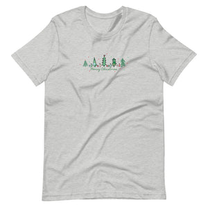 Mickey Merry Christmas T-Shirt Evergreen Trees and Hidden Mickey Christmas T-shirt