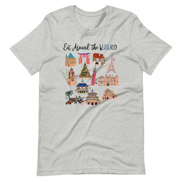 Epcot Around the World T-Shirt Disney Food and Wine Festival Eat Around the World Showcase T-Shirt