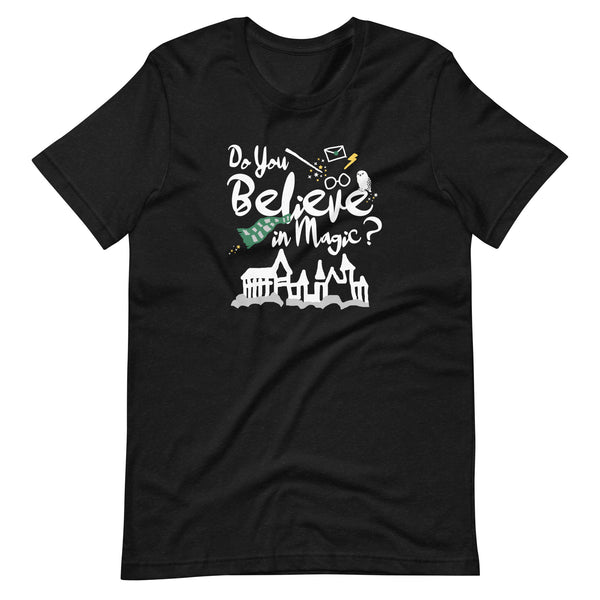 Believe in Magic T-shirt Green and Silver Scarf House Wizard and Witch Adult Unisex T-Shirt