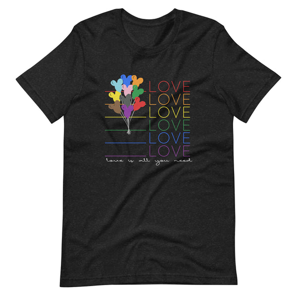 Disney Pride Shirt Love LGBTQ+ Mickey Balloon Disney Unisex T-Shirt