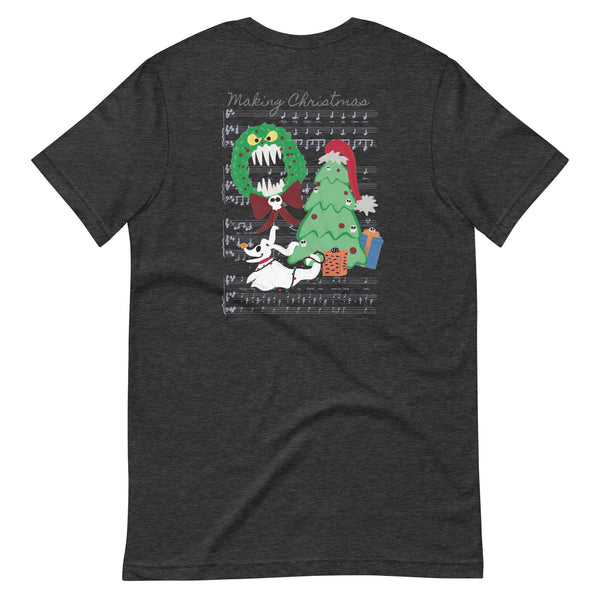Nightmare Before Christmas T-Shirt Disney Holiday Making Christmas Music 2-Sided Unisex T-shirt