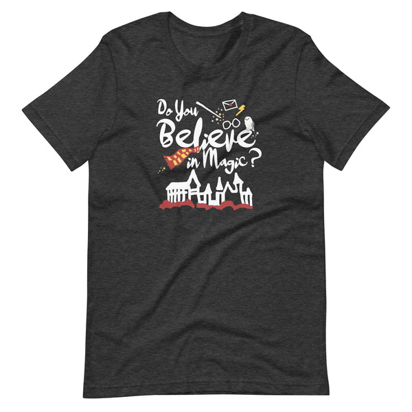Believe in Magic T-shirt Red and Gold Scarf House Wizard and Witch Adult Unisex T-Shirt