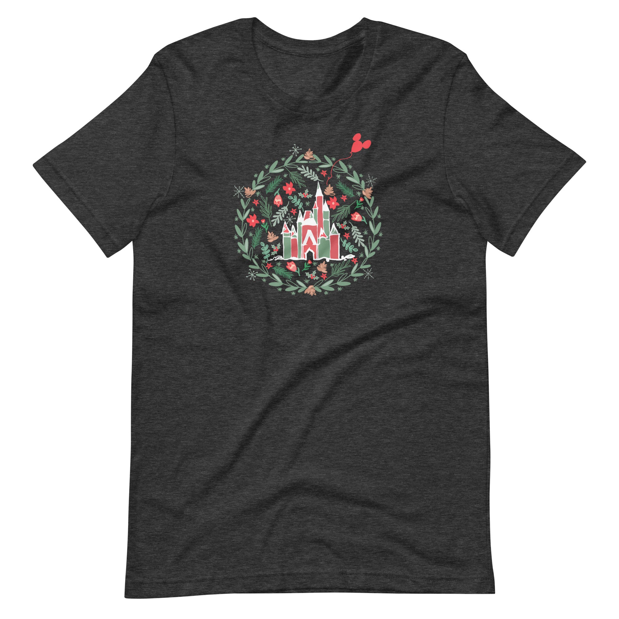 Cinderella's Castle Christmas T-Shirt Christmas Garden Disney Holiday T-Shirt