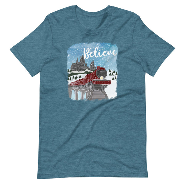 Christmas Castle and Train Unisex T-Shirt