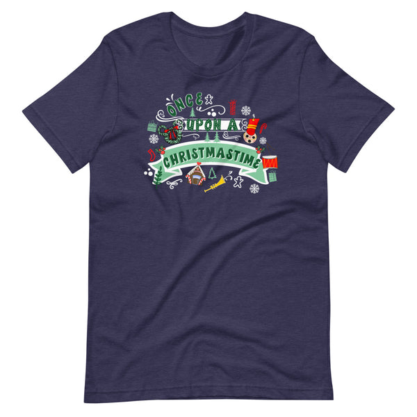 Disney Christmas T-Shirt Once Upon a Christmastime Holiday Short-Sleeve Unisex T-Shirt