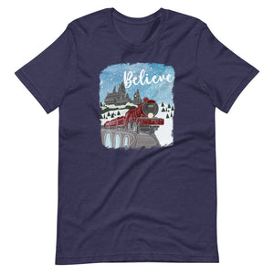 Christmas Castle and Train Unisex T-Shirt