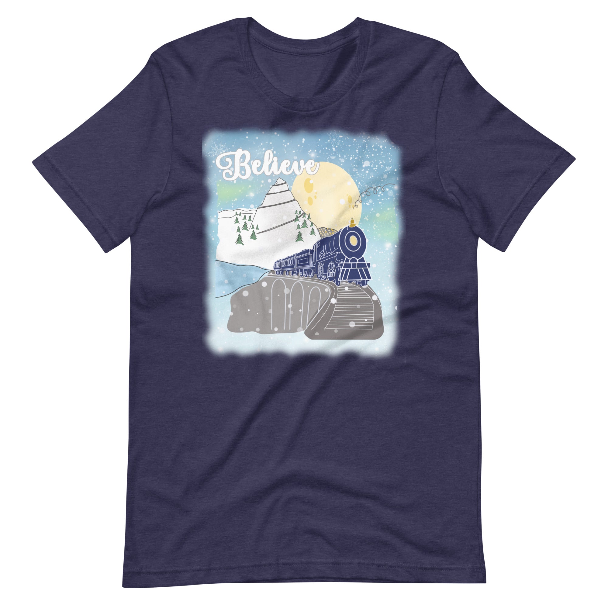 Polar Express Believe T-shirt- READY TO SHIP- Navy- Small