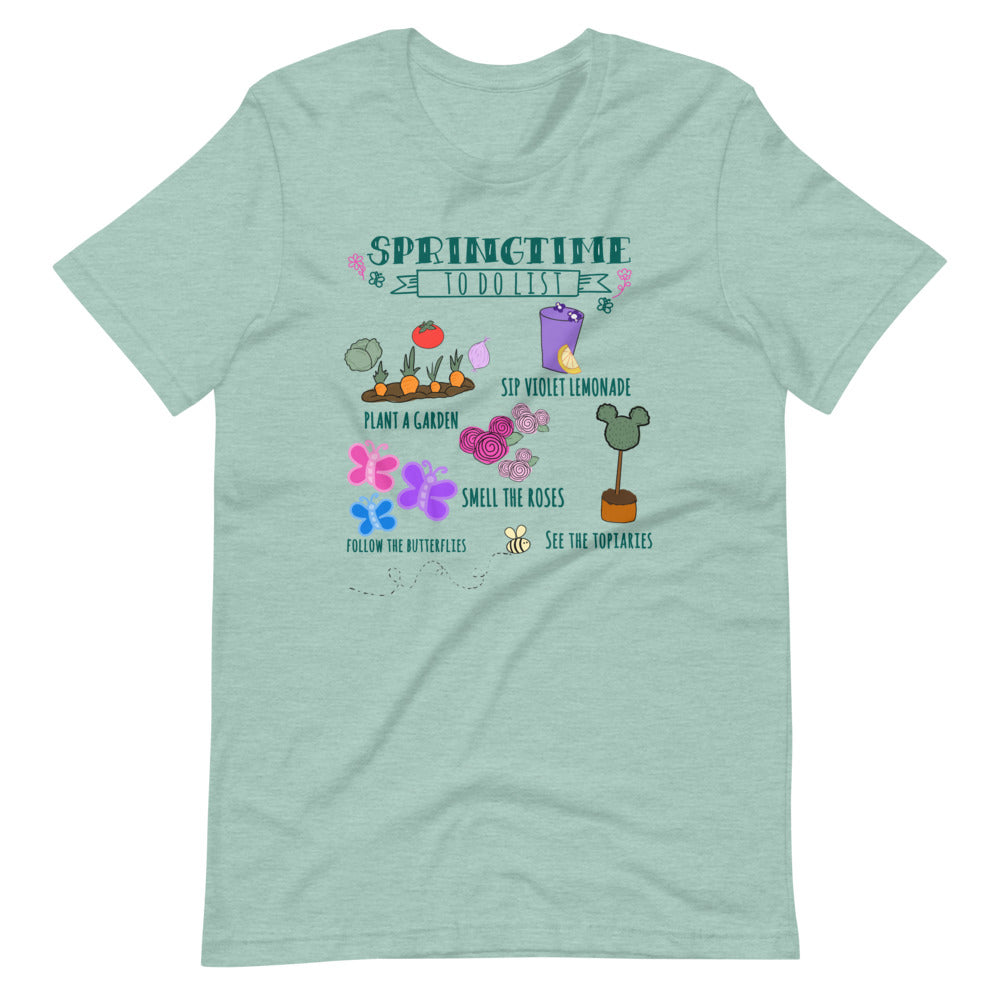 Disney Flower and Garden Springtime To Do List Short-Sleeve Unisex T-Shirt