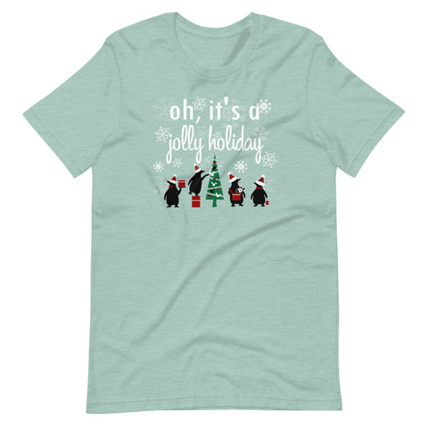 Jolly Holiday Disney Christmas Tree T-Shirt Penguins Mary Poppins