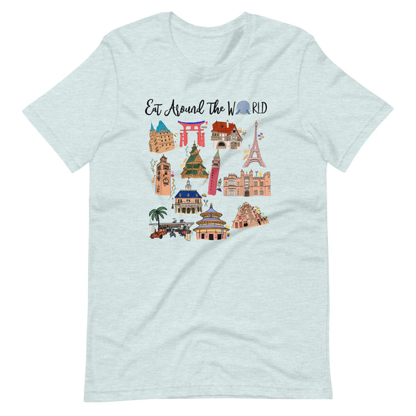 Epcot Around the World T-Shirt Disney Food and Wine Festival Eat Around the World Showcase T-Shirt