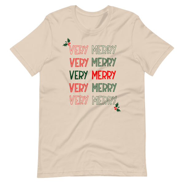 Very Merry Merry T-shirt Mickey Holly Disney Christmas Party T-Shirt