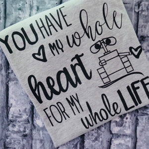 Wall-E T-shirts, Wall-E and Eva T-shirt,  Whole Heart Disney Couple Shirts Unisex T-Shirt