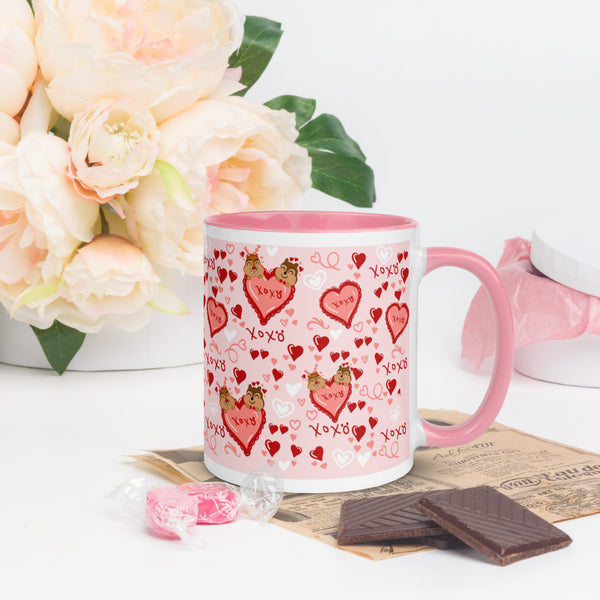 Chip and Dale Valentine's Day Coffee Cup Love Disney Mug with Color Inside