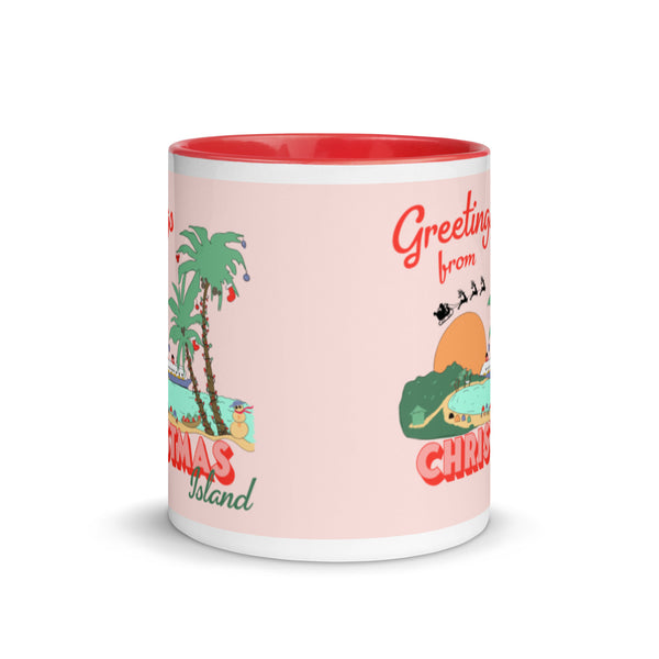 Castaway Cay Christmas Island Disney Cruise Disney Christmas Mug with Red Color Inside