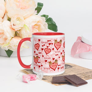Chip and Dale Valentine's Day Coffee Cup Love Disney Mug with Color Inside