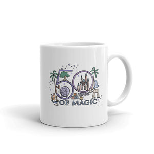 50 Years of Magic Disney Mug White Glossy Walt Disney World 50th Anniversary White Glossy Mug