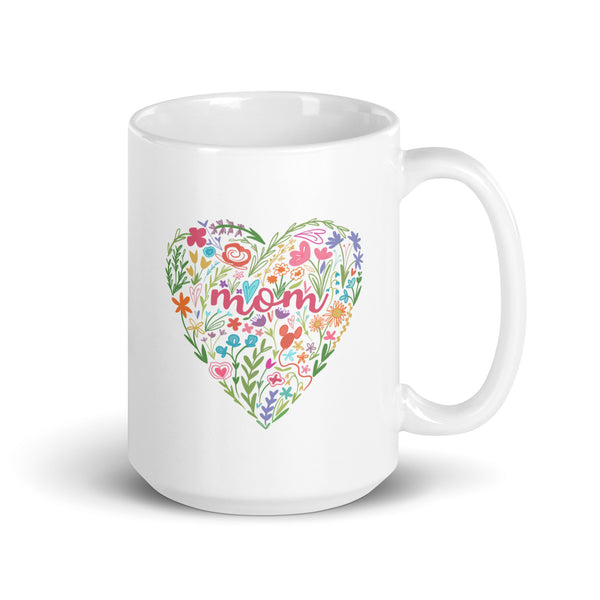 Disney Mom Floral Heart Mug Mickey Balloon Disney Heart Mug