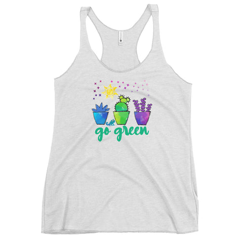 Go Green Pascal Tank Top Tangled Succulents and Plants Disney Women's Racerback Tank