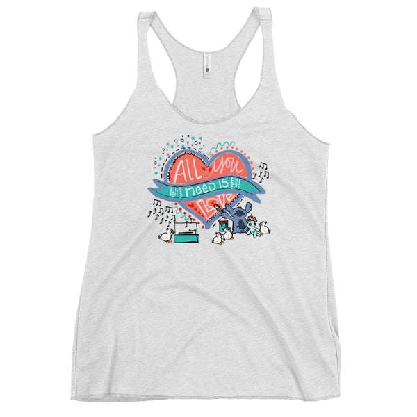 Stitch Love Tank Top Disney All You Need is Love Lilo and Stitch Women's Racerback Tank